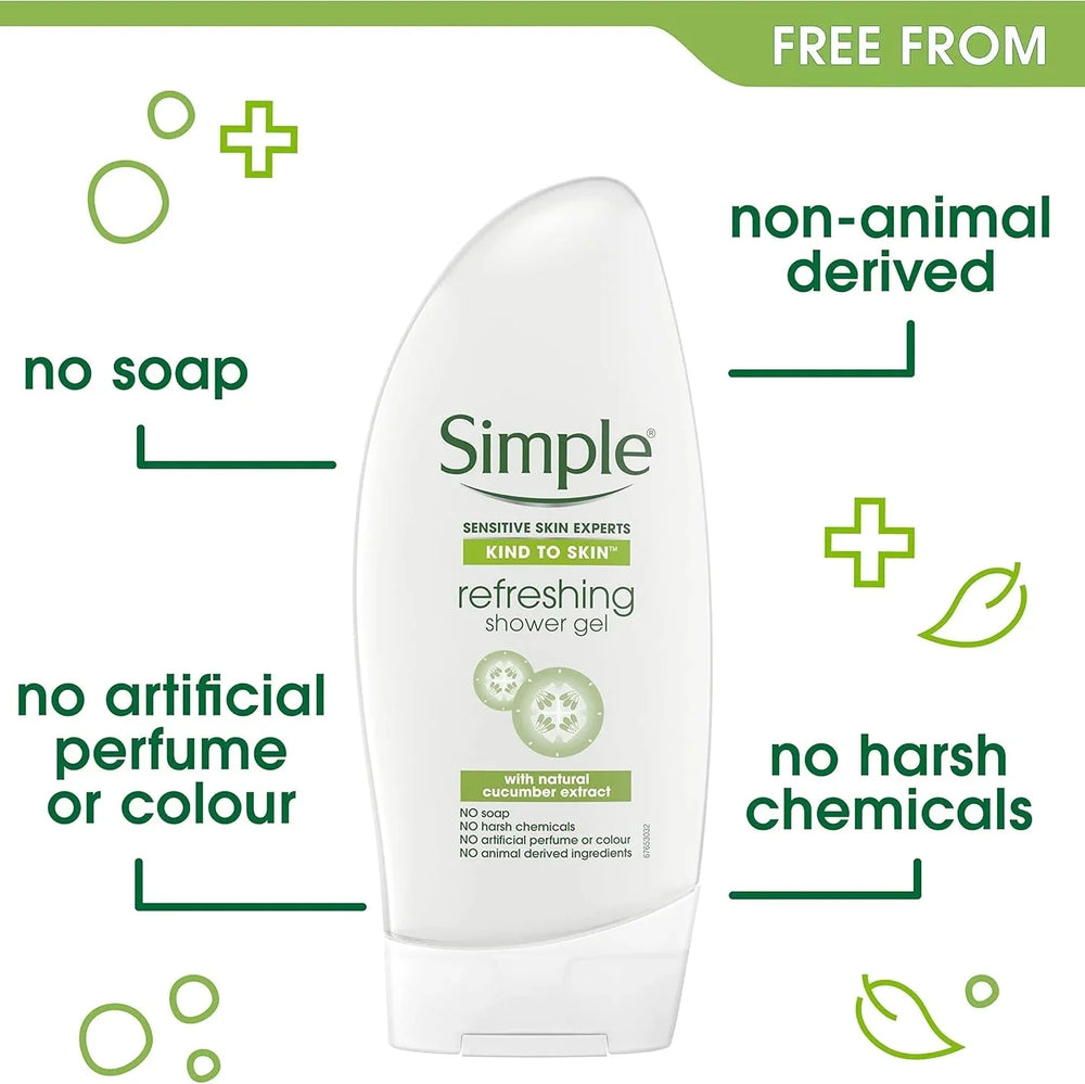 Simple Kind to Skin Refreshing Shower Gel – 250ml Simple