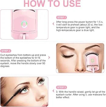 Electric Heated Eyelash Curler Rechargeable Eyelashes Curls Cosmia.pk