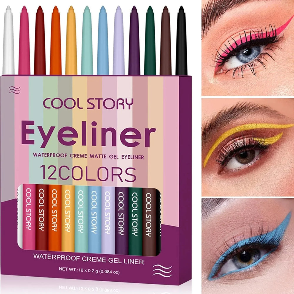 Cool Story Waterproof Colored Matte Lip Liner - 12 pcs Set Cool Story