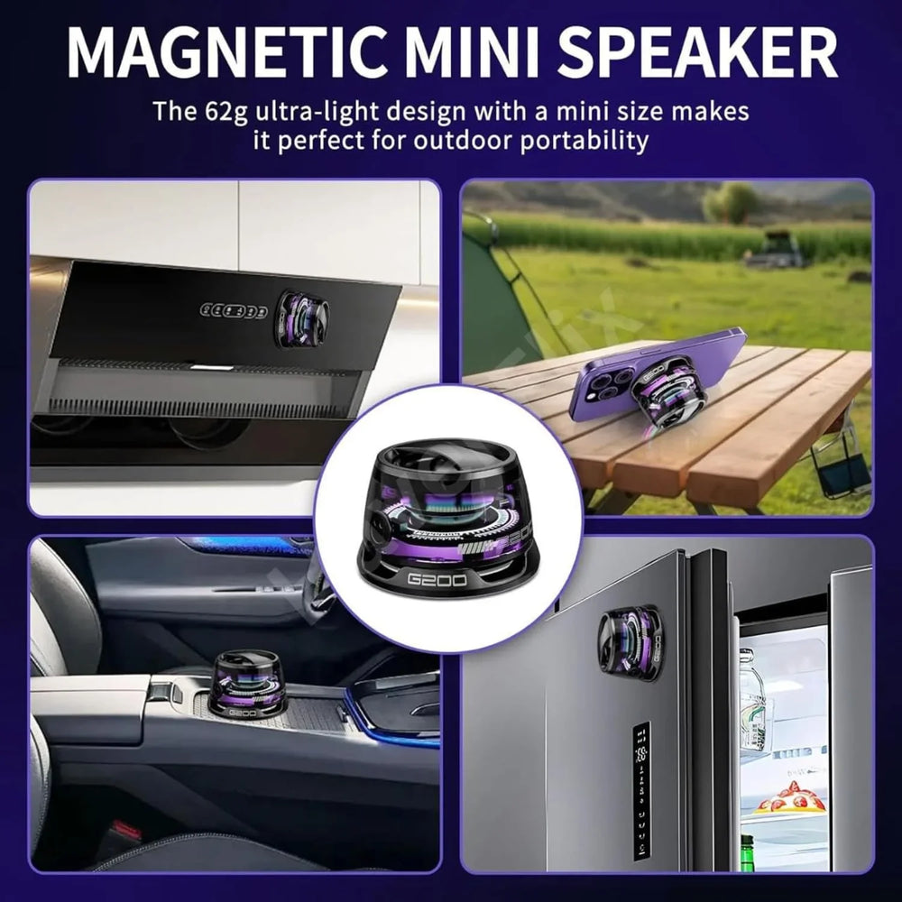 Multifunctional G200 Portable Magnetic Bluetooth Speaker with RGB Cosmia.pk