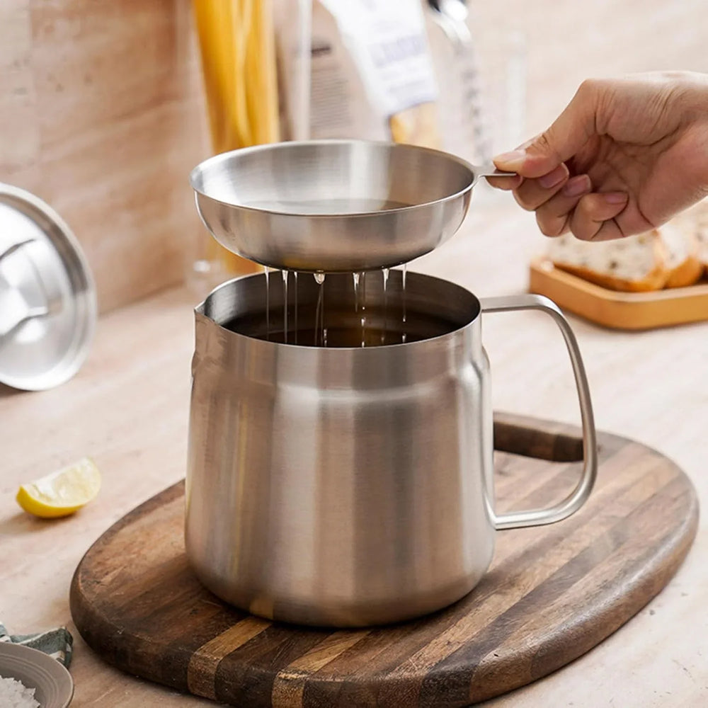Stainless Steel Large Capacity Oil Filter Pot Cosmia.pk