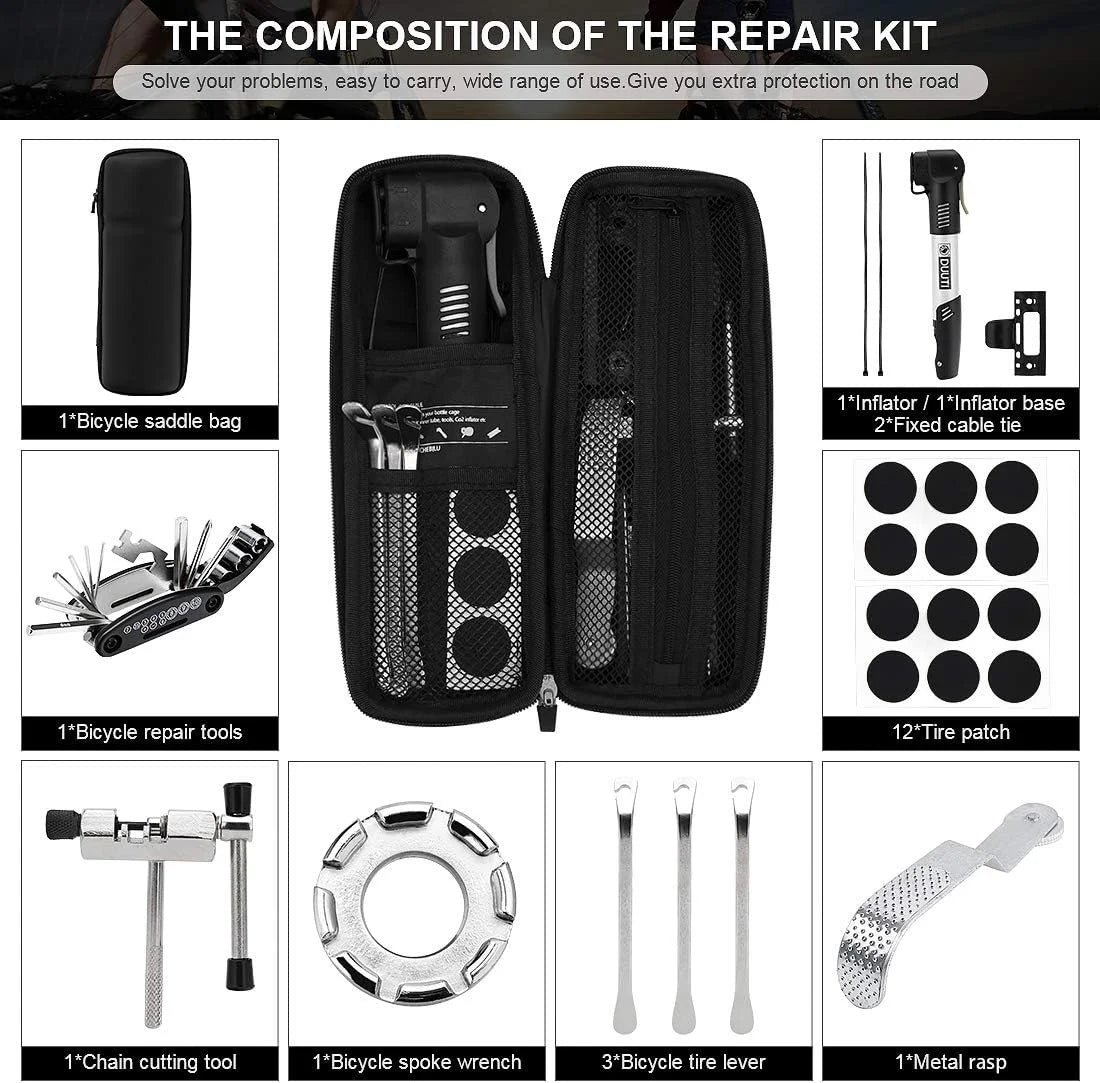 16 in 1 Bike Repair Tool Kit, Portable Multi Function Accessories Set Cosmia.pk