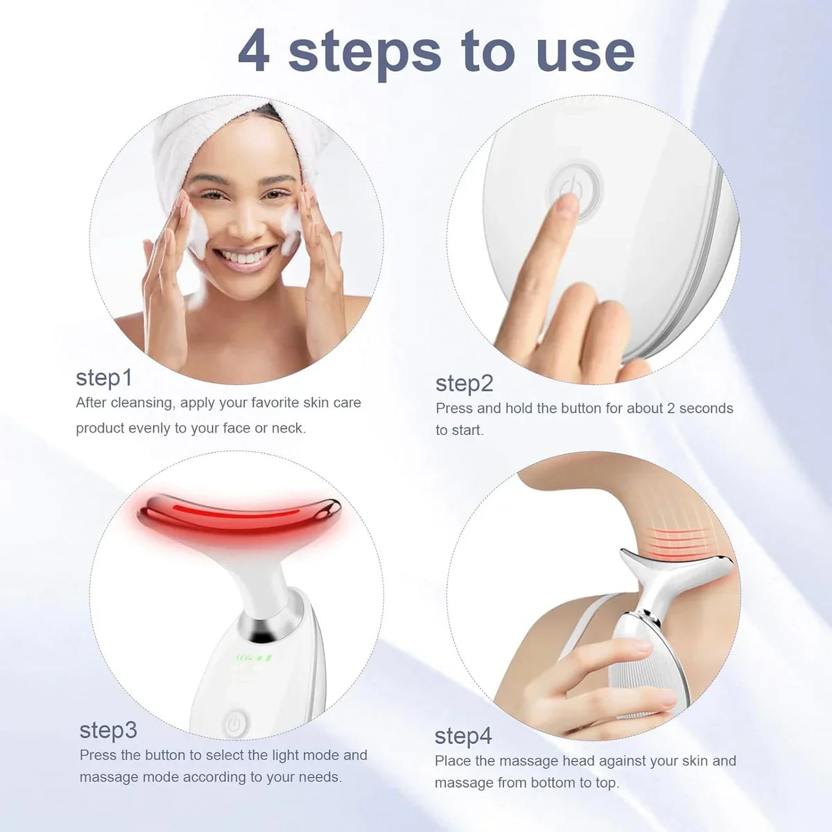Anti-Aging Neck & Face Massager | Intense Pulsed Light Wrinkle Cosmia.pk