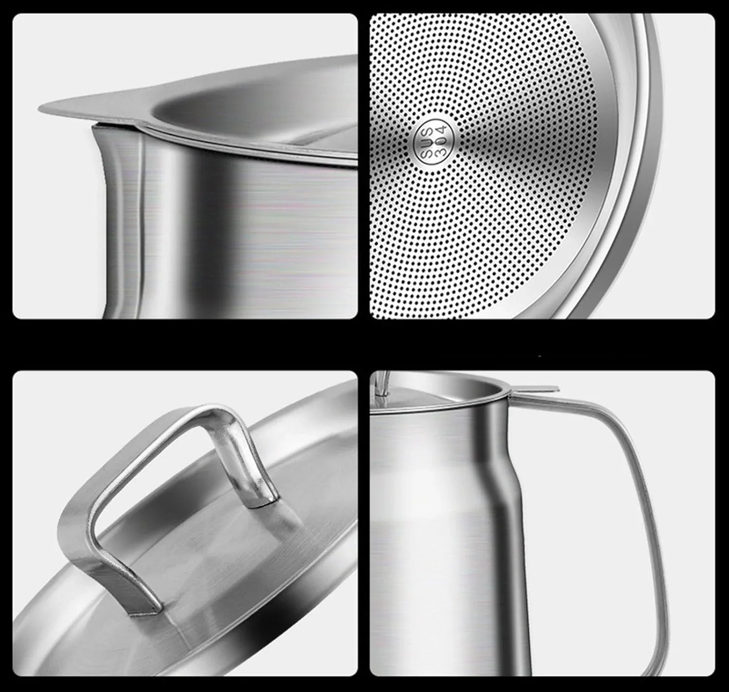 Stainless Steel Large Capacity Oil Filter Pot Cosmia.pk