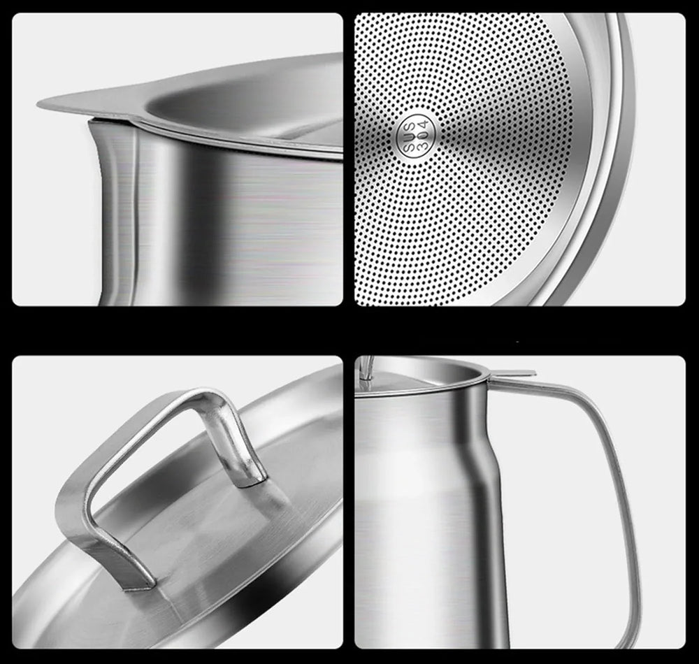 Stainless Steel Large Capacity Oil Filter Pot Cosmia.pk