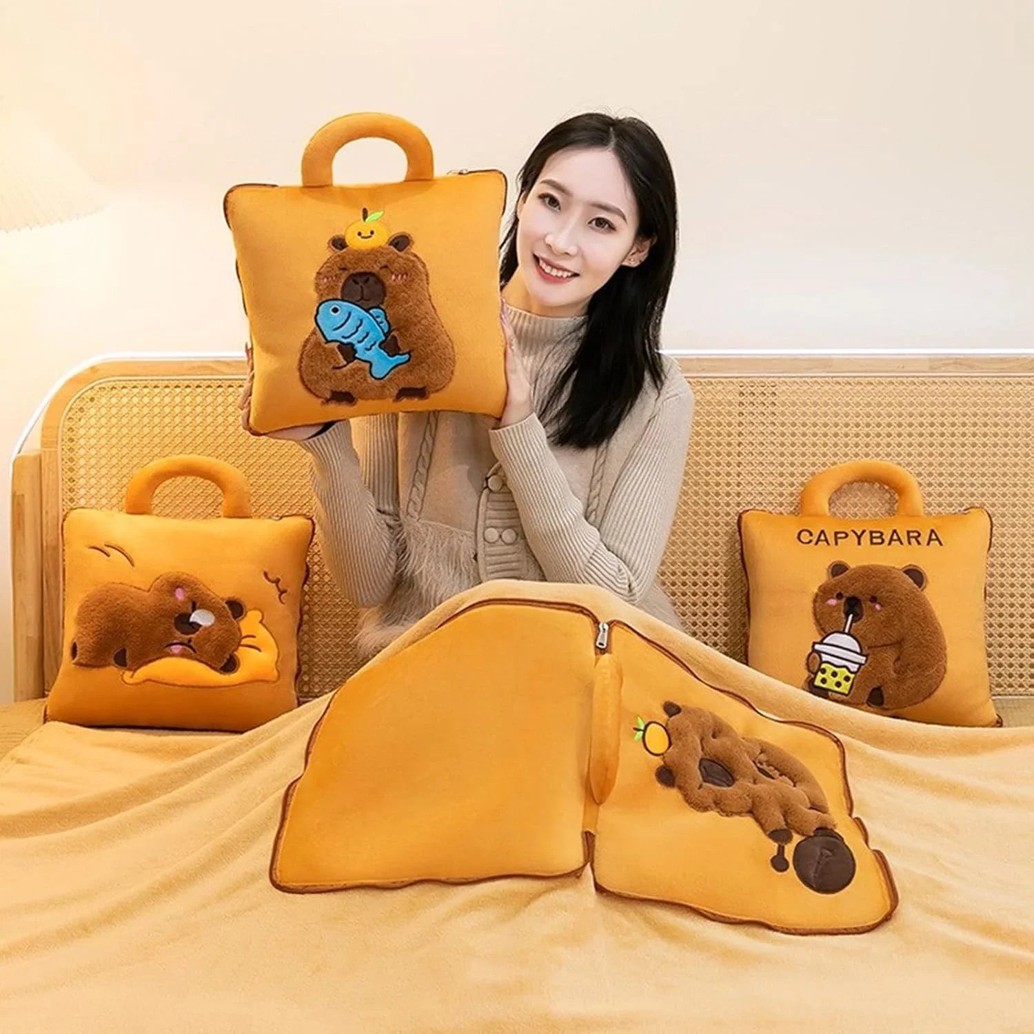 Multifunctional Capybaras Pillow 2 In 1 Hand Warmer Cosmia.pk