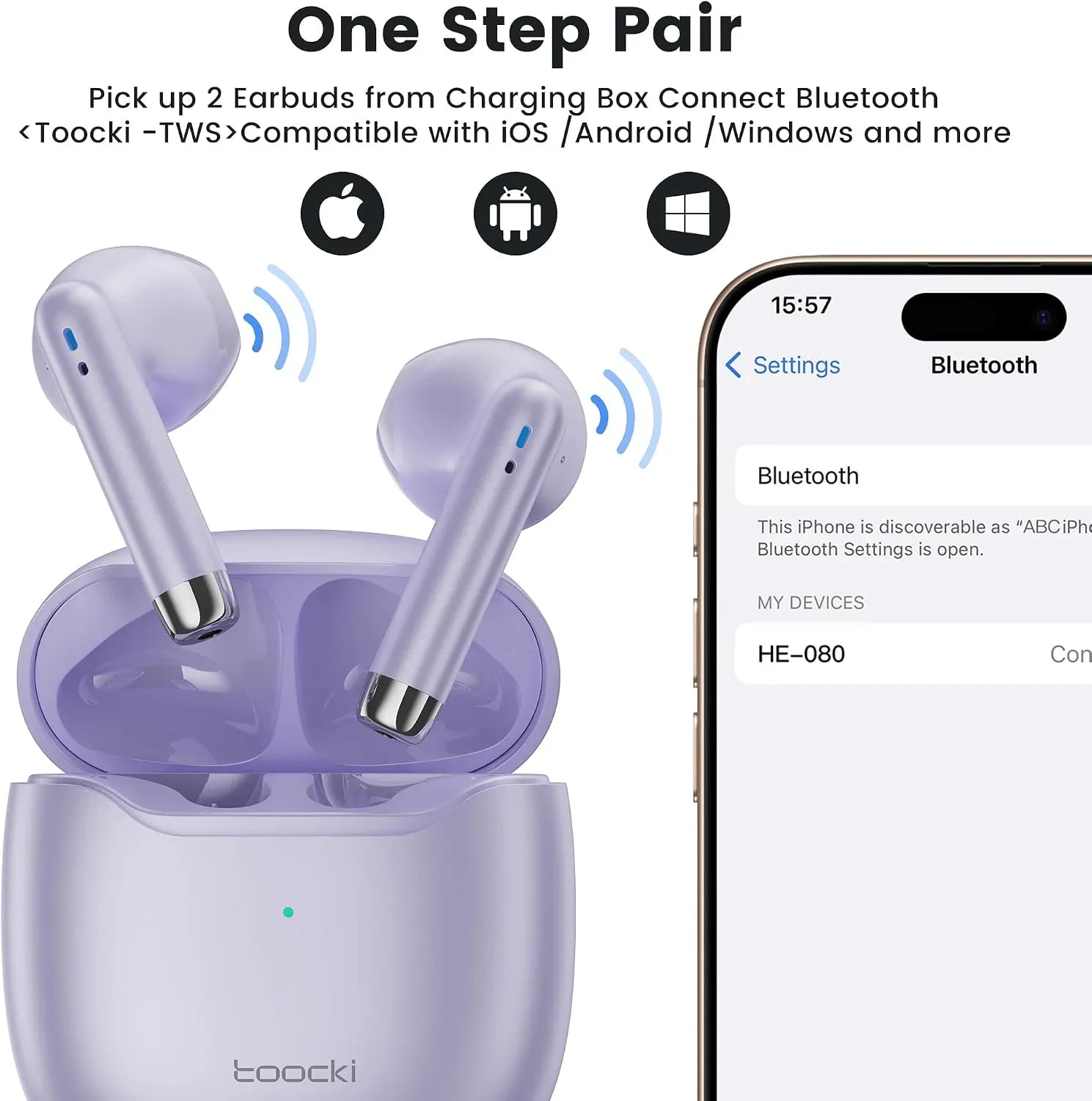 toocki TWS Wireless Bluetooth 5.4 HiFi Stereo - In-Ear Headphones toocki