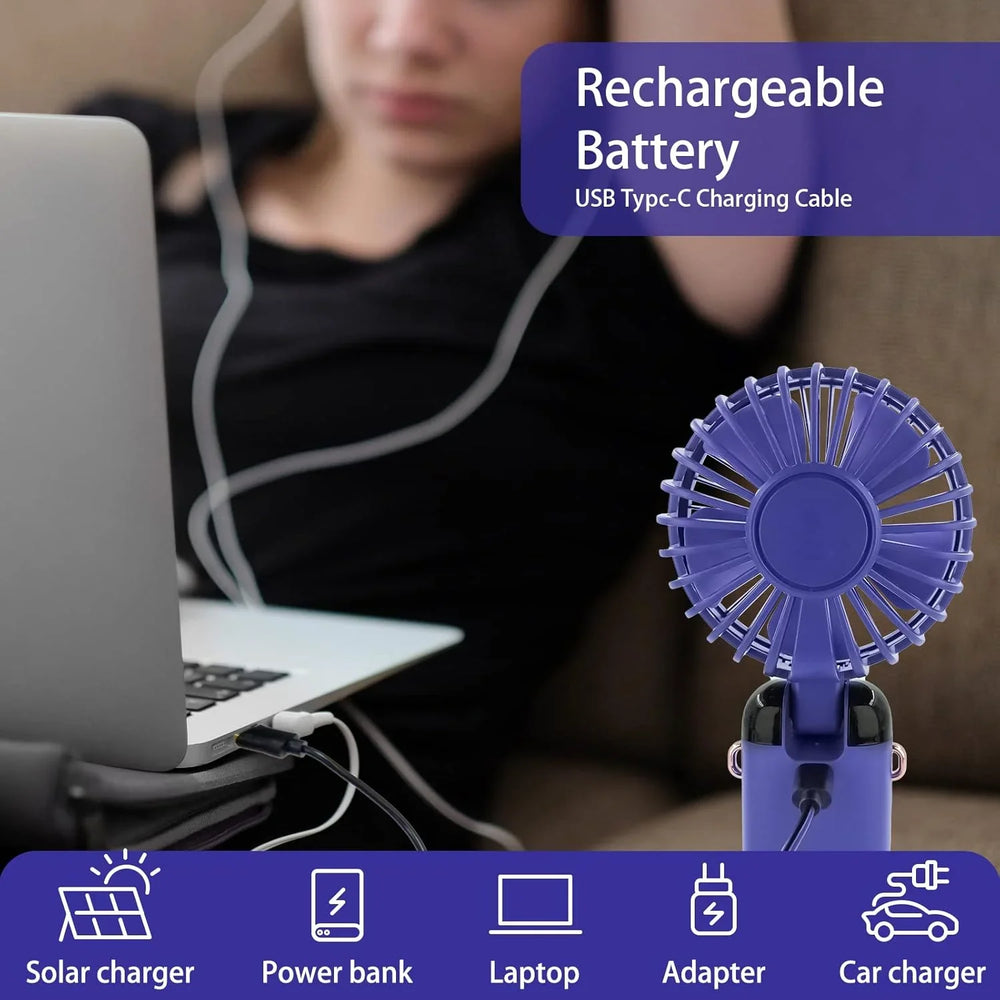 Portable Handheld Personal Rechargeable Fan LED Digital Display Cosmia.pk
