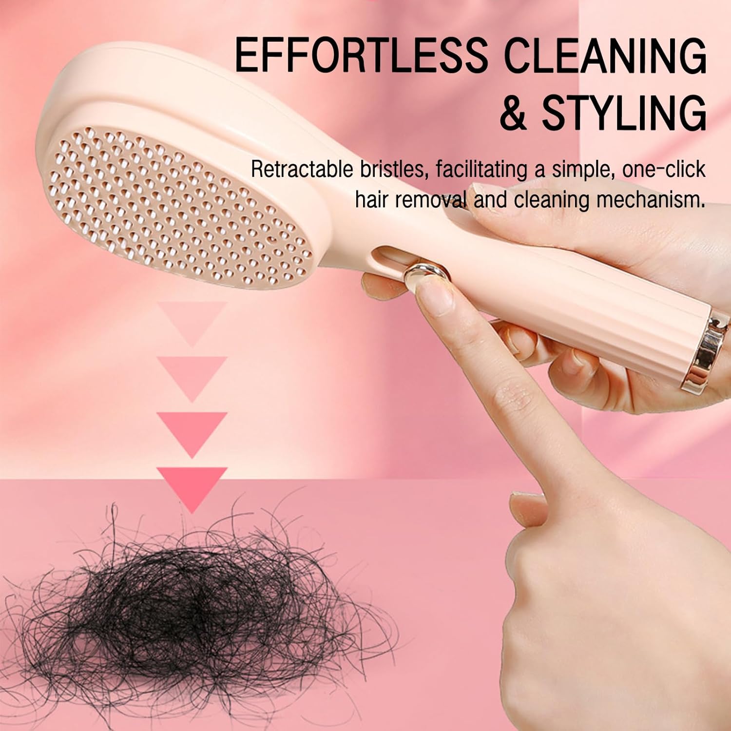 Self-Cleaning Anti-Static Massage Hair Brush Cosmia.pk