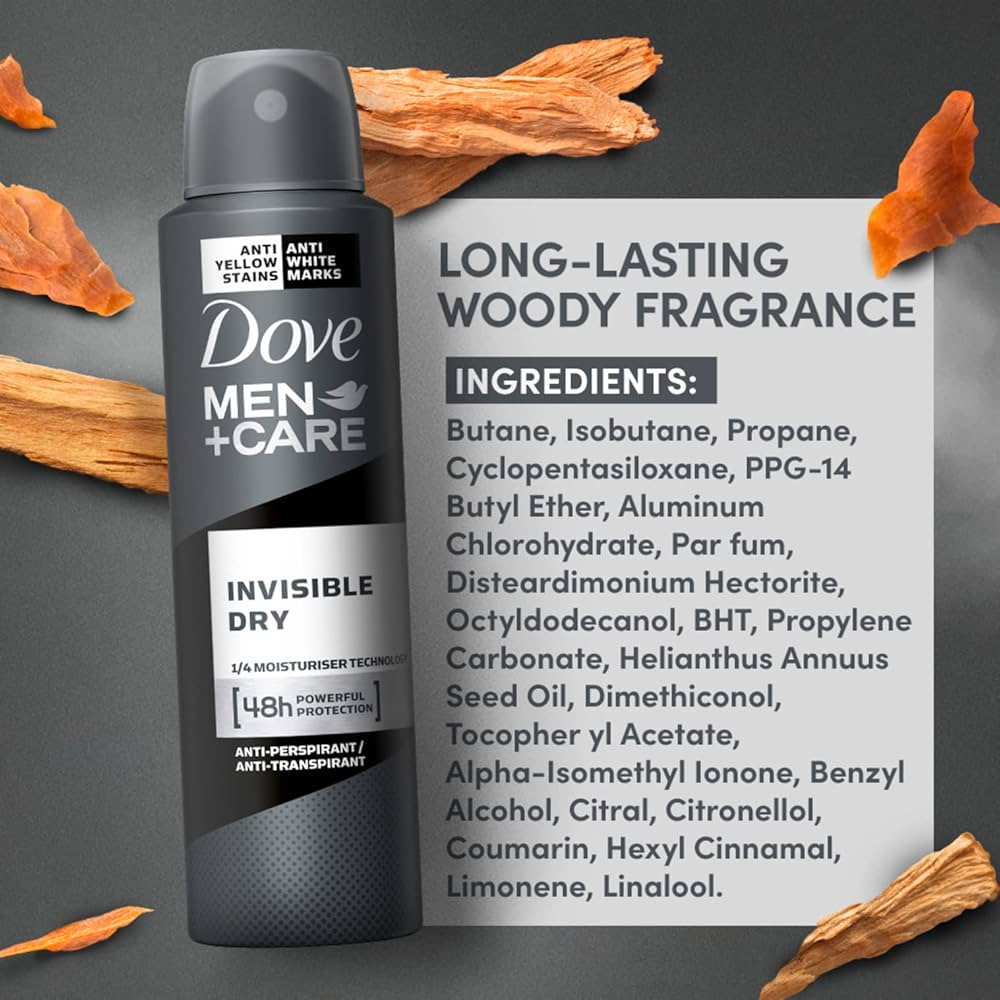 Dove Men+Care Invisible Dry Body Spray (250ml) Dove