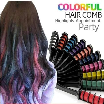 10 Pcs of Colorful Hair Dye Comb Set - Hair Chalks Cosmia.pk