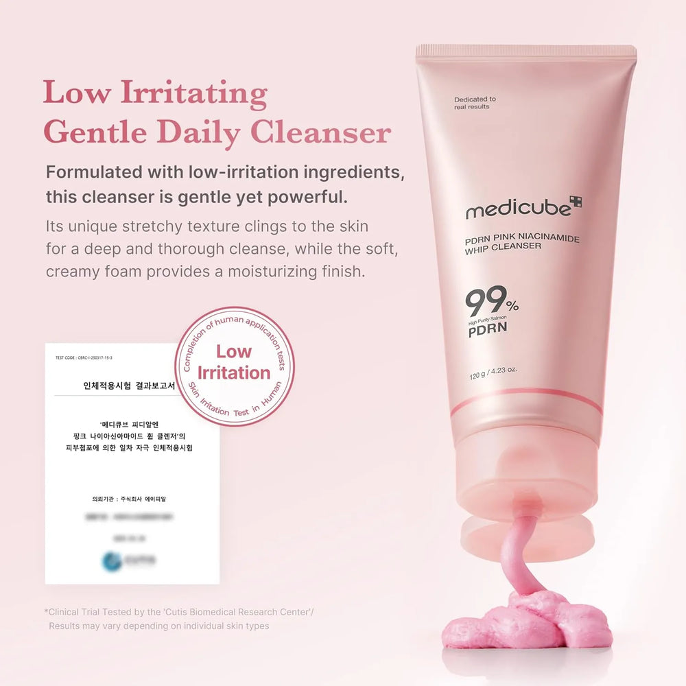 Medicube PDRN Pink Niacinamide Whip Cleanser - 120g Medicube