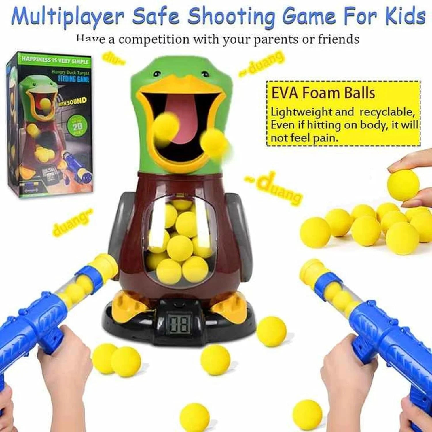 Duck Foam Soft-bullets Air Gun Shooting Game Toy Cosmia.pk