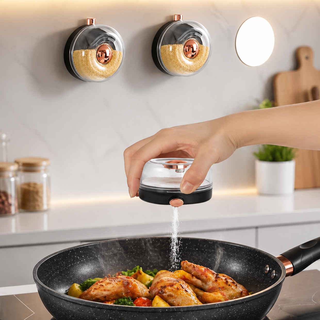 One Press Seasoning Easy Pour Salt Dispenser - Each Cosmia.pk