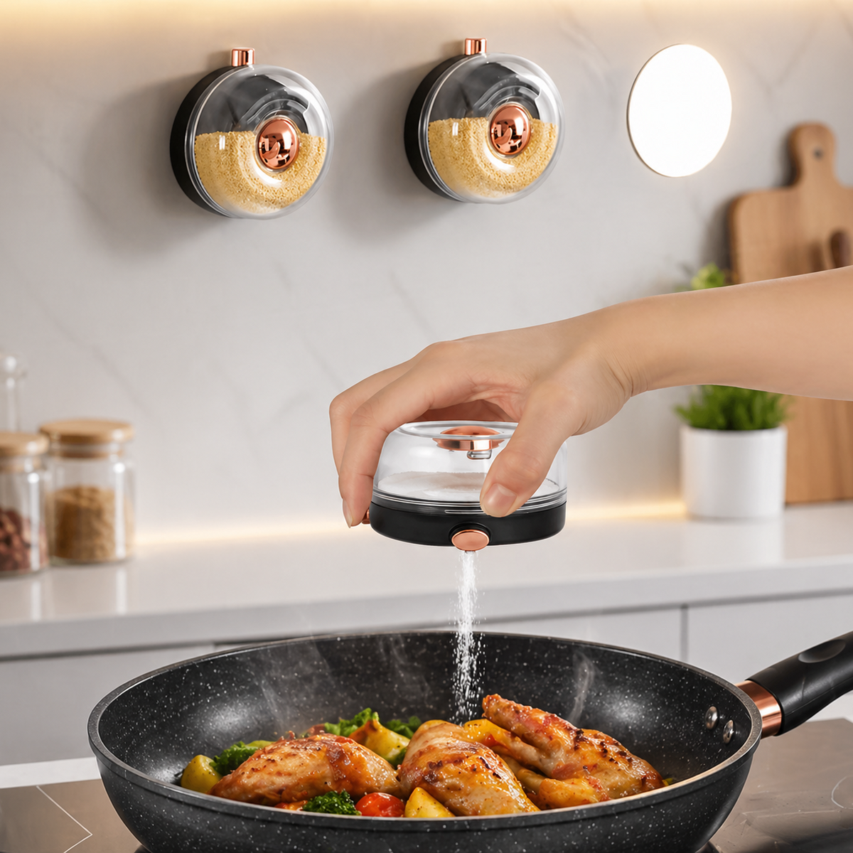 One Press Seasoning Easy Pour Salt Dispenser - Each Cosmia.pk