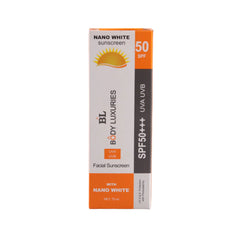 Body Luxuries Nano White Facial Sunscreen SPF50 75ml Body Luxuries