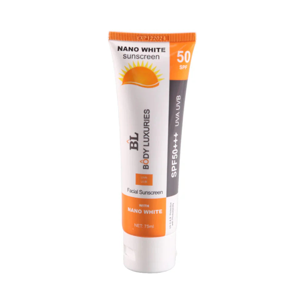 Body Luxuries Nano White Facial Sunscreen SPF50 75ml Body Luxuries