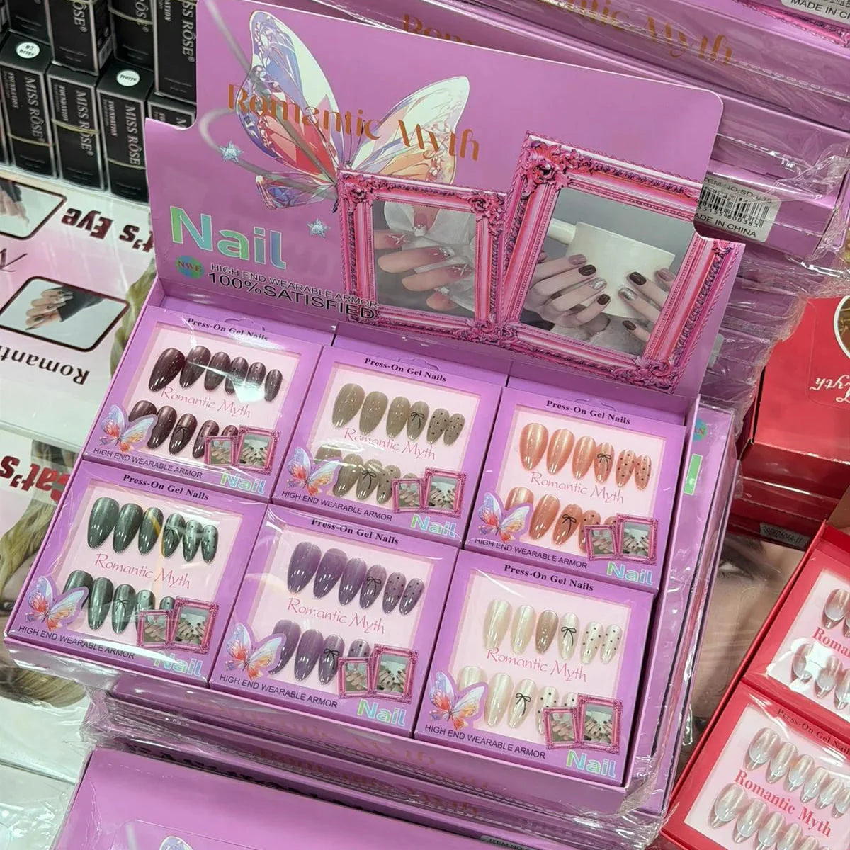 Romantic Myth Press On Gel Nails - Each Box 12Pcs Romantic Myth