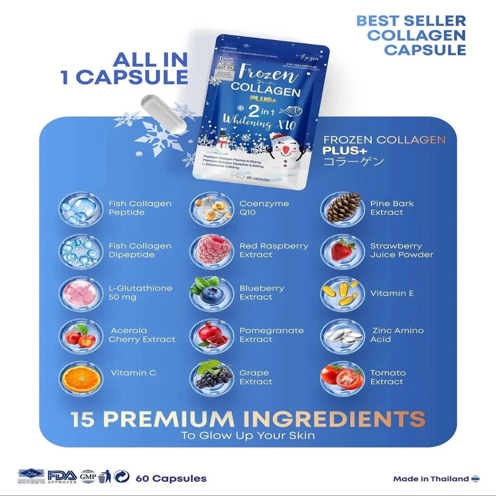 Frozen Collagen 2 in 1 Whitening Caps - 60 Capsules Frozen