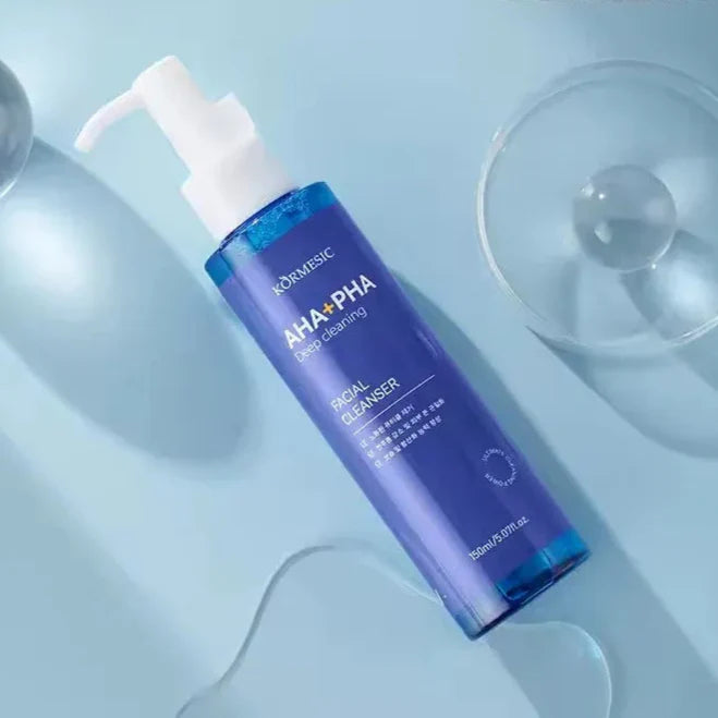 KORMESIC Deep Cleansing Hydrating Face Wash AHA+PHA Facial Cleanser - 150ml KORMESIC