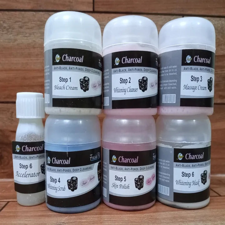 Charcoal Facial Kit (6 x 100 ML) / High Quality Charcoal Facial Kit Cosmia.pk