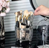 Luxury Silver Makeup Brush Storage Box With Cover