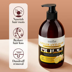SADOER Ginger Anti-Hair Loss Anti-Dandruff Resore Lush Hair Shampoo - 500ml Sadoer