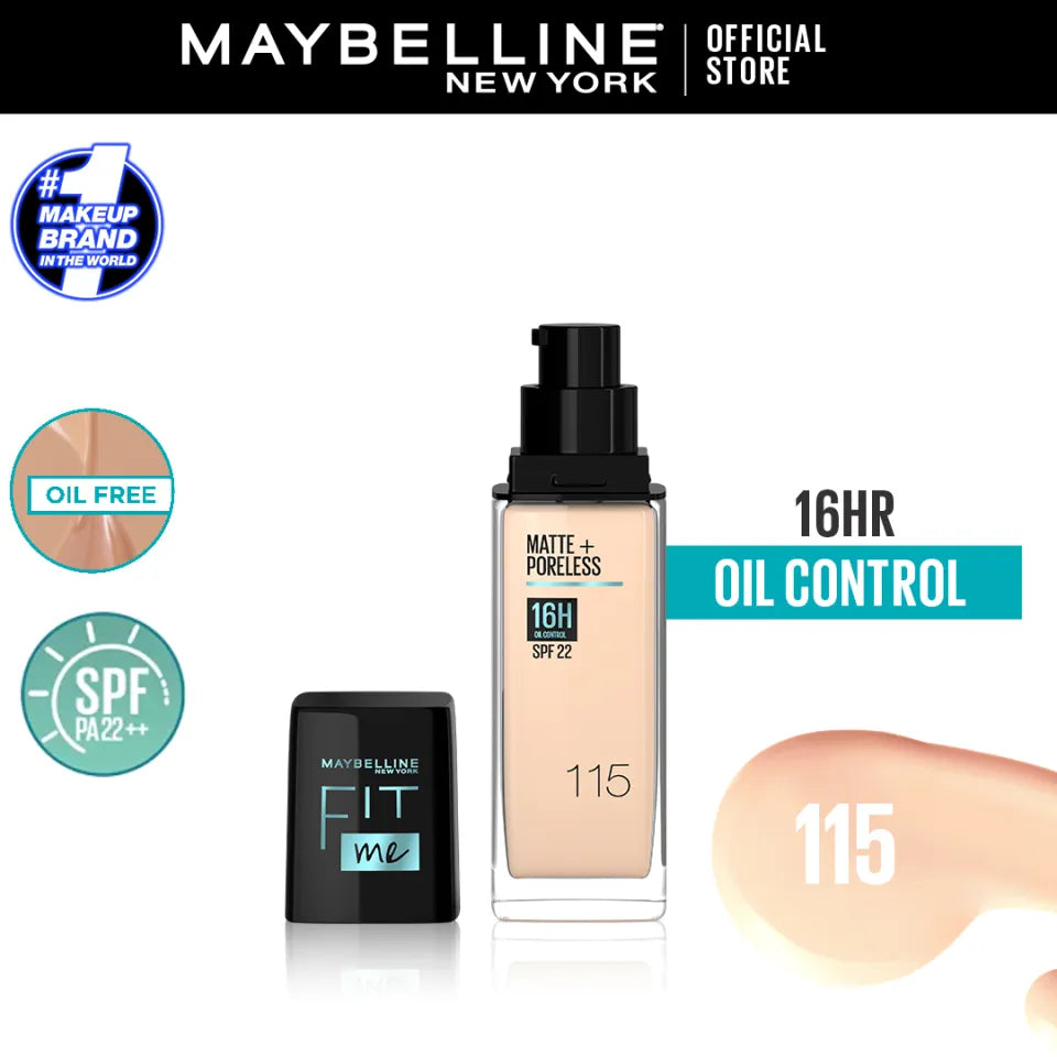 Maybelline New Fit Me Matte + Poreless Liquid Foundation Spf 22 - 30ml Maybelline