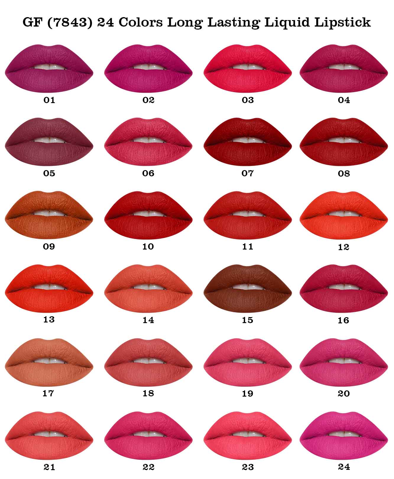 Glamorous Face Long-Lasting Liquid Lipstick (24 Colors) Glamorous Face