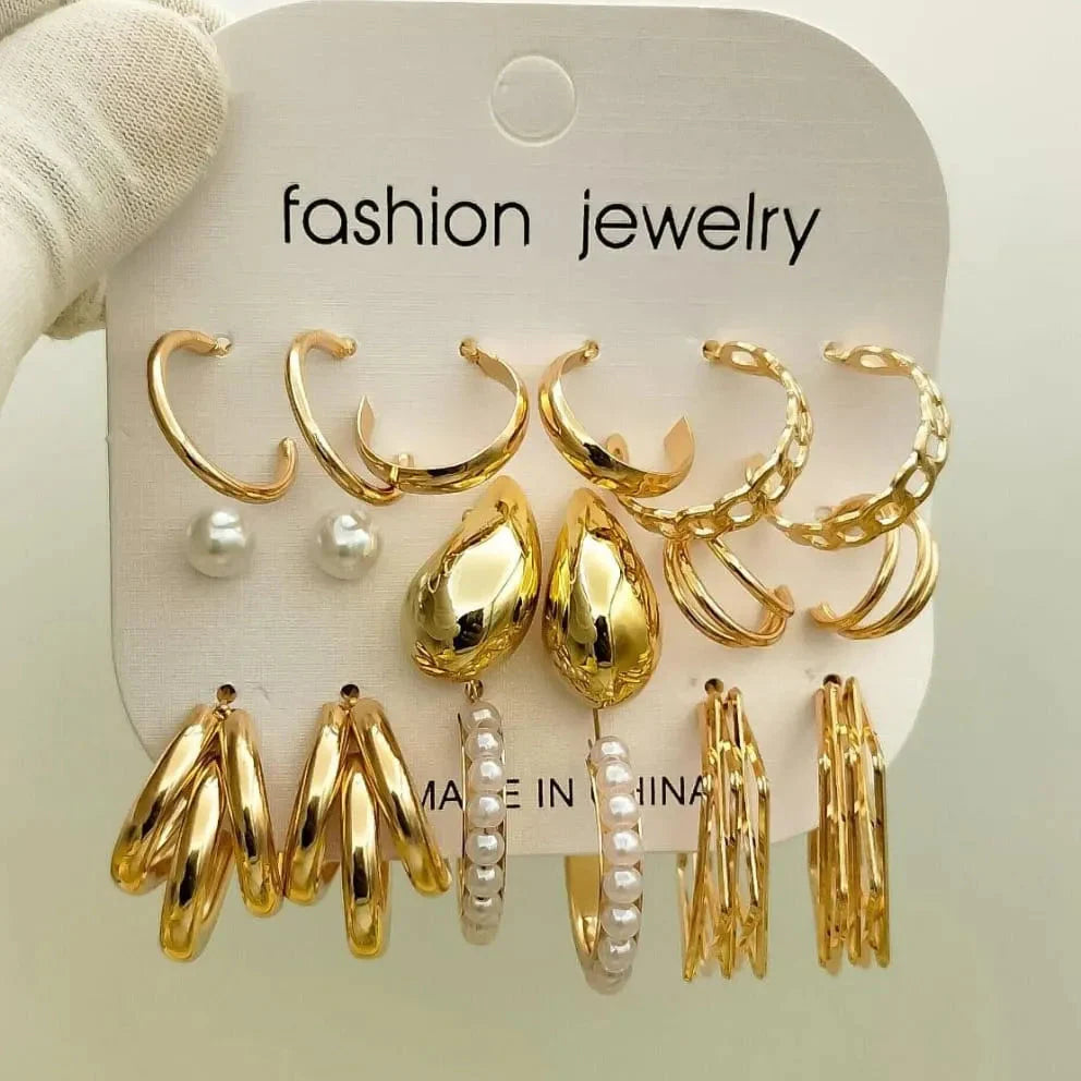 New Combo Pair Earrings Card - Set Of 9 Cosmia