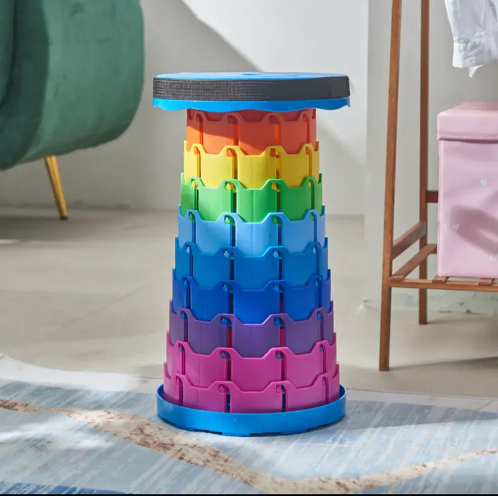 Telescopic Folding Plastic Stool - Outdoor Collapsible Stool - Each Cosmia.pk