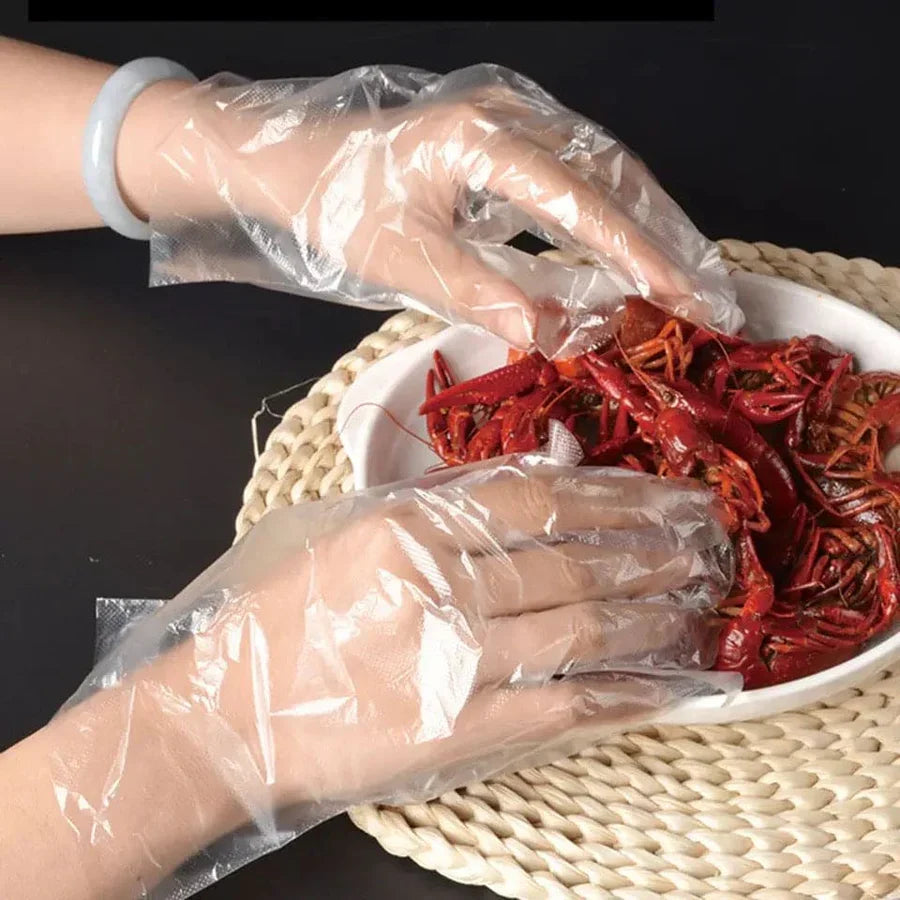 Disposable Transparent Hand Gloves - 100Pcs Cosmia.pk