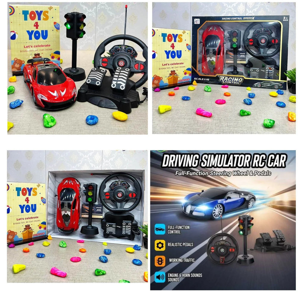 Rechargeable Remote Control Car With Steering wheel, Brake & Race Cosmia.pk