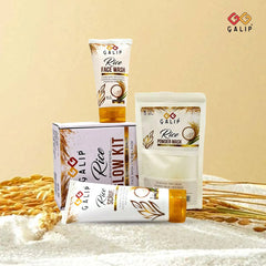 Galip 3 in 1 Brightening Glow Kit Rice Scrub Face Wash + Mask Galip