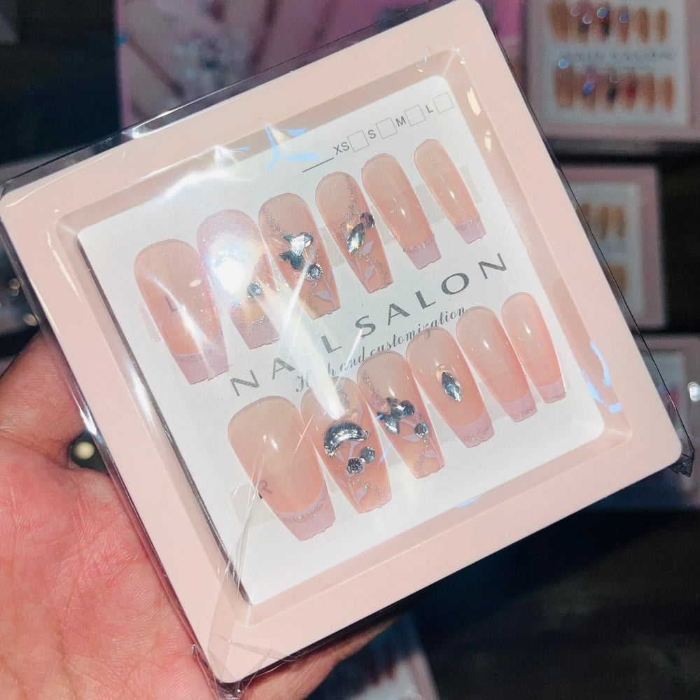 Salon Look Stylish Artifical Nails With Free Stickers(12 Pcs) Cosmia.pk