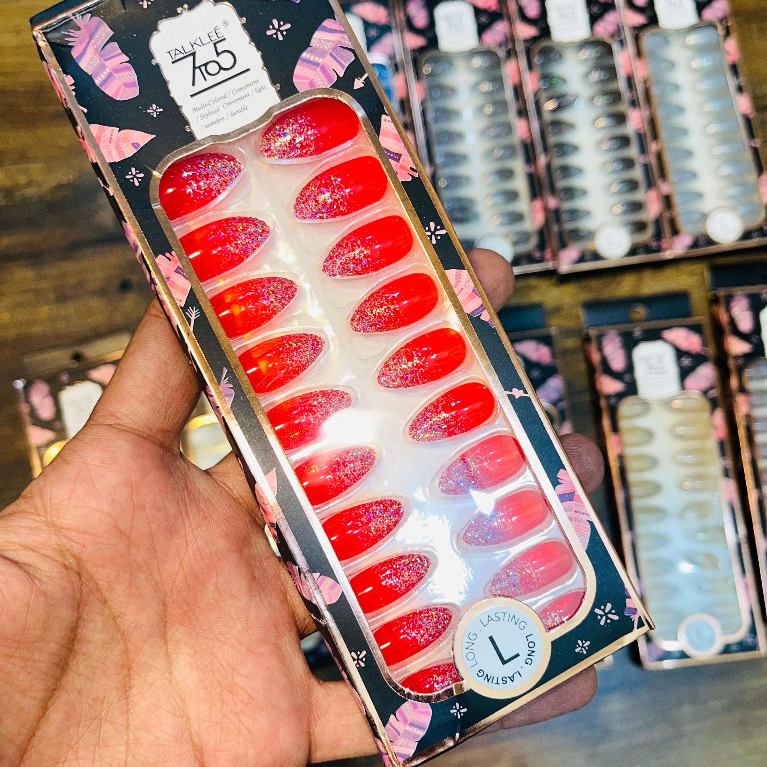 7To5 Talklee Shiny Artifical Nails With Free Stickers Talklee