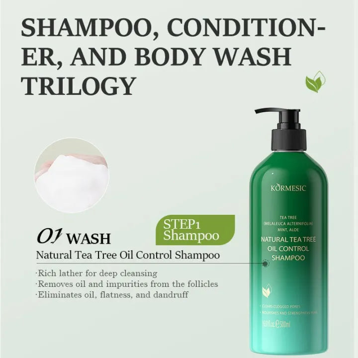 Kormesic Natural Tea Tree Oil Control Nourishing and Clean Hair KORMESIC