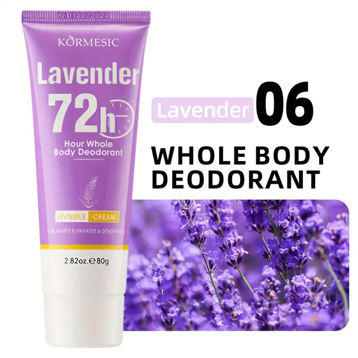 KORMESIC Lavender Scented Whole Body Deodorant Cream 72H Odor Control - 80gm KORMESIC