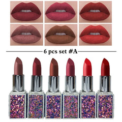 Heng Fang Diamond 6 Pc Long Lasting Matte Lipsticks Set Heng Fang