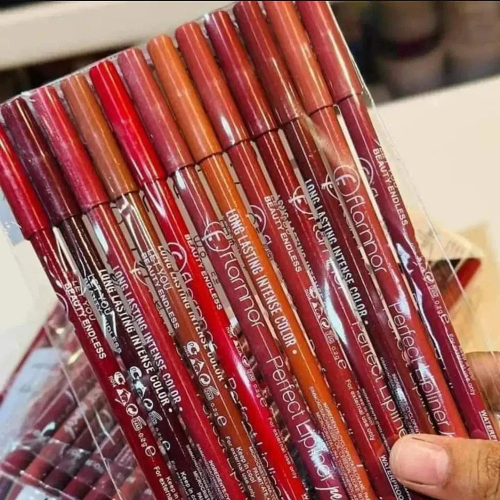 Flarmor Perfect Lip Liner Pencil 12Pcs Flormar