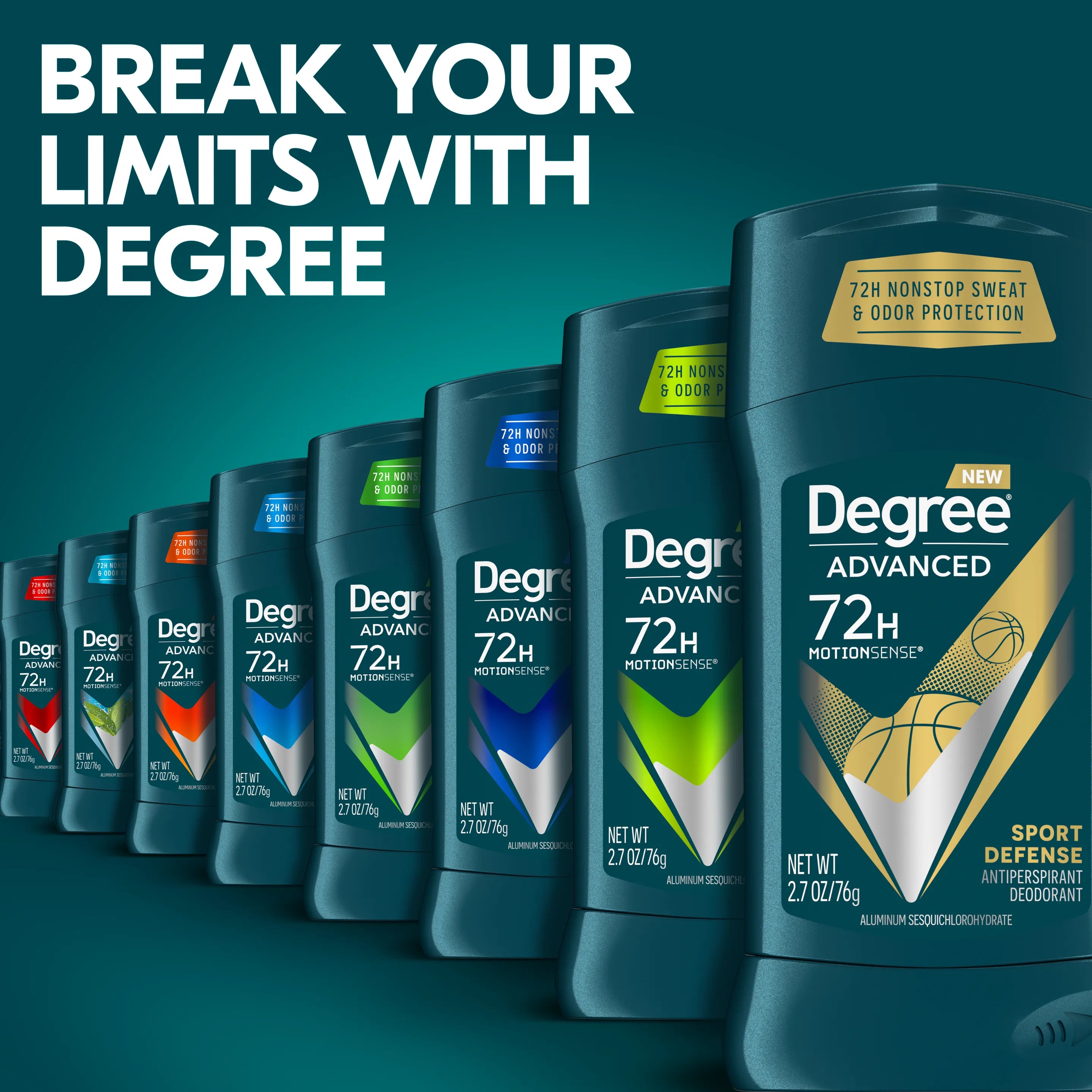 Degree Sport Defense Antiperspirant Deodorant Stick for Men - 76g Degree