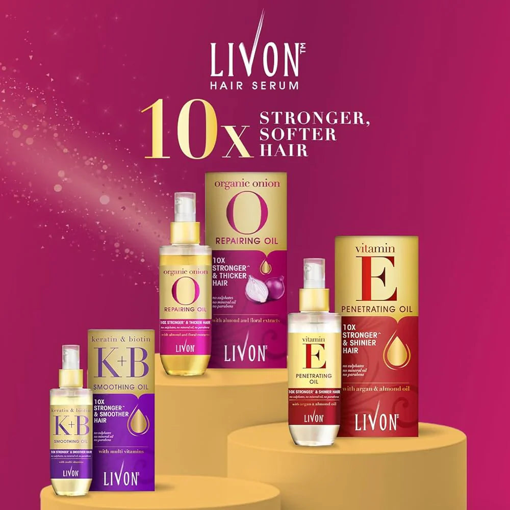 Livon Organic Onion Repairing Serum Oil For Stronger and Thicker Hair - 100ml Livon