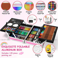Art Set Premium Briefcase 4-Sides - 145 Pcs Cosmia.pk