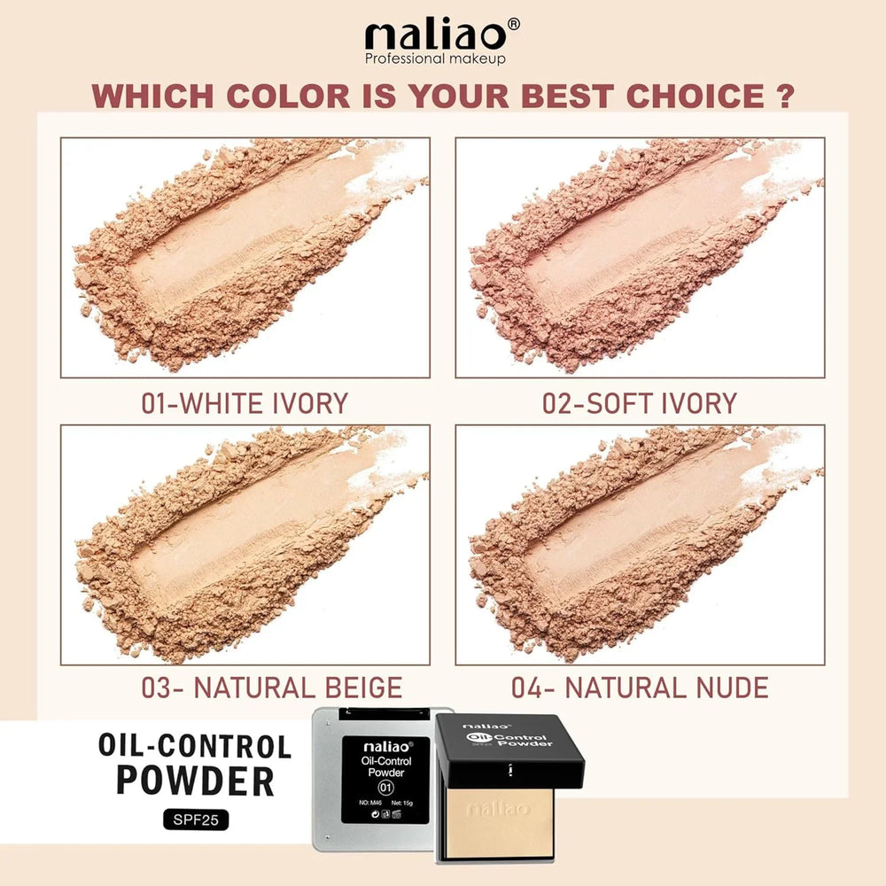 Maliao Cool & Refreshing Oil Control Powder Compact with SPF 25 Maliao