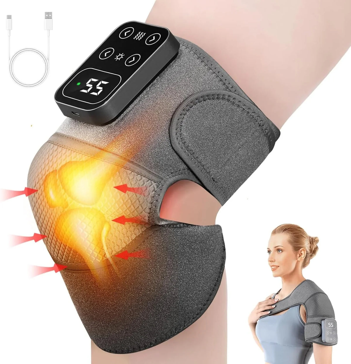Heated Knee & Leg Vibration Massager Cosmia.pk