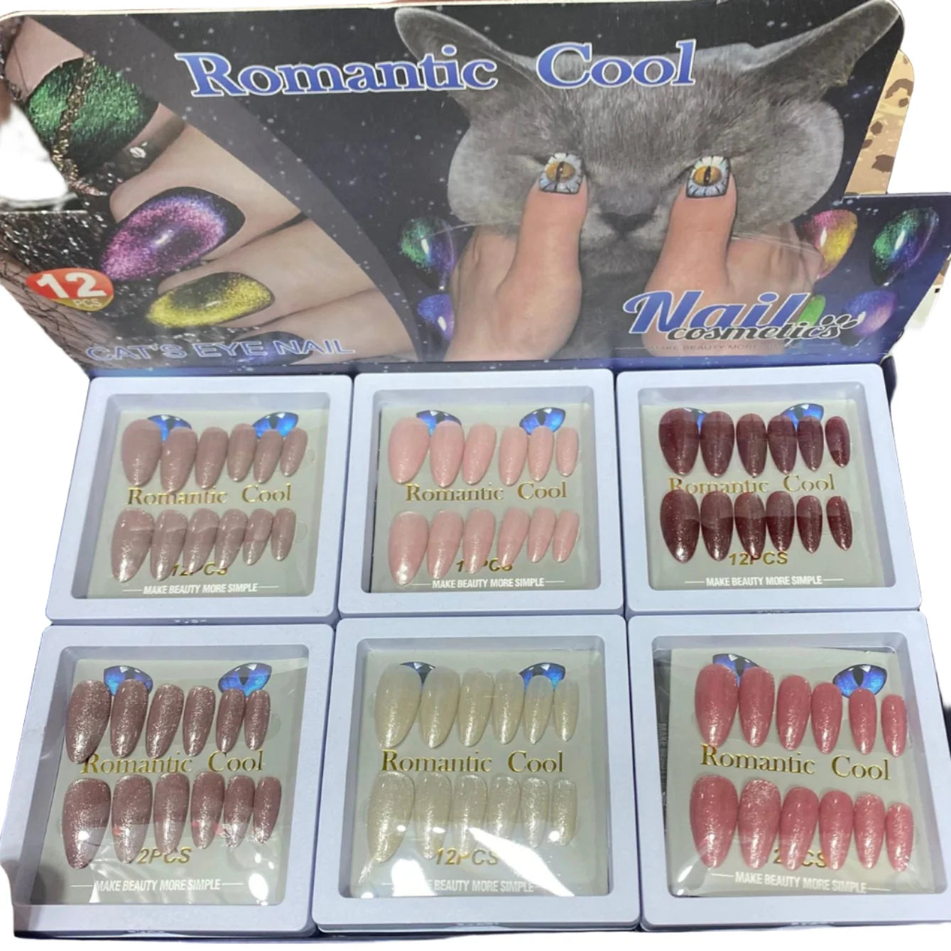 Romantic Cool Shimmer Cat Eye Nails Romantic Cool
