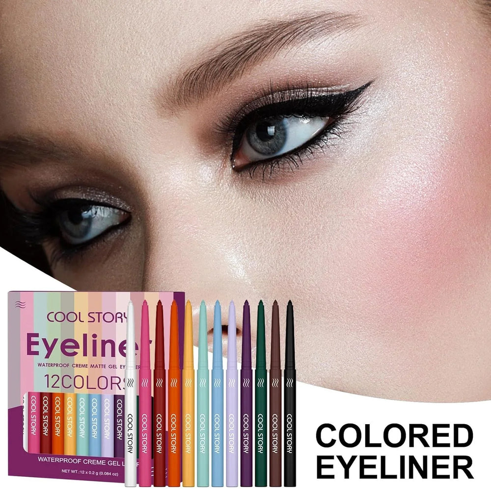 Cool Story Waterproof Colored Matte Lip Liner - 12 pcs Set Cool Story