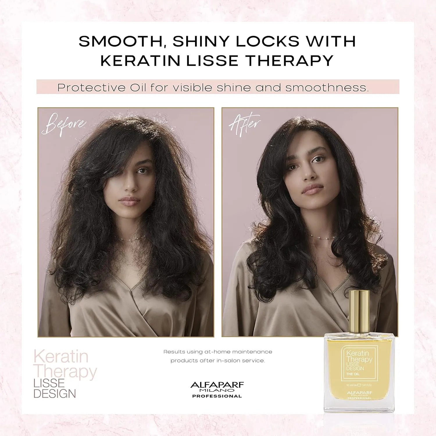 ALFAPARF MILANO Lisse Design Keratin Hair Oil for Frizz Control Alfaparf