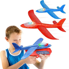 Airplane Launcher Toy - Foam Throwing Glider Plane with Catapult Gun Cosmia.pk