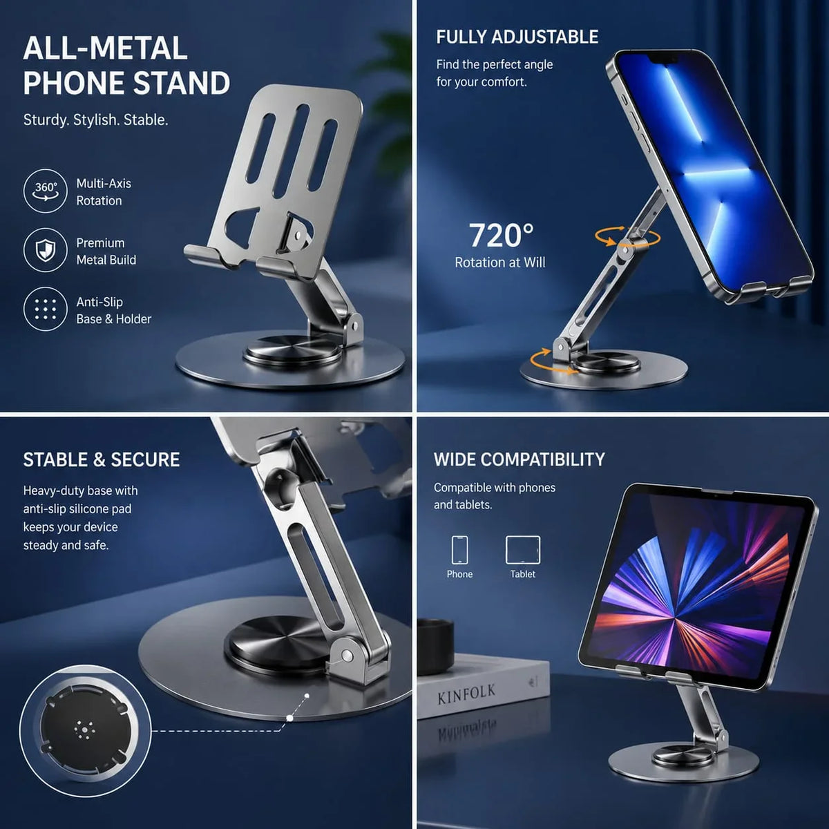 Heavy-Duty Adjustable Metal Desktop Stand-Each Cosmia.pk